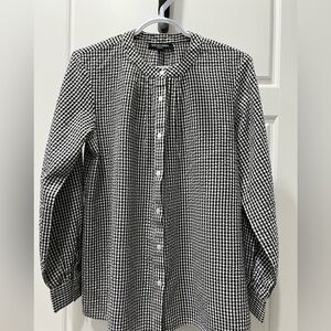 Black and White Checkered Seersucker Loose Top